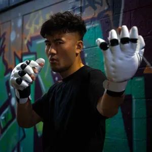 "Enter The Dragon" Old School Kung Fu Combat Gloves (White)
