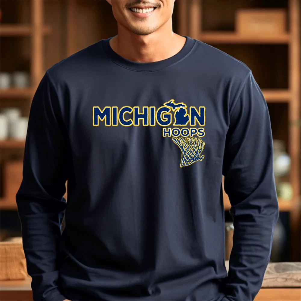 "Michigan Hoops" Men's Long Sleeve T-Shirt