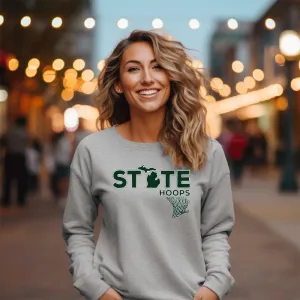 "State Hoops" Relaxed Fit Classic Crew Unisex Sweatshirt