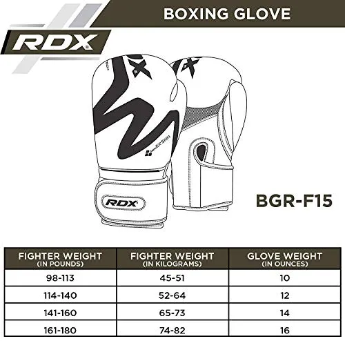 RDX Boxing Gloves for Training & Muay Thai | Convex Skin Leather Gloves for Sparring, Kickboxing, Fighting, Punch Bags, Double End Speed Ball & Focus Pads Punching