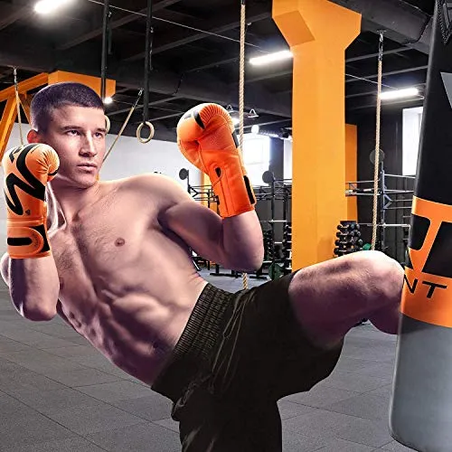 RDX Boxing Gloves for Training & Muay Thai | Convex Skin Leather Gloves for Sparring, Kickboxing, Fighting, Punch Bags, Double End Speed Ball & Focus Pads Punching