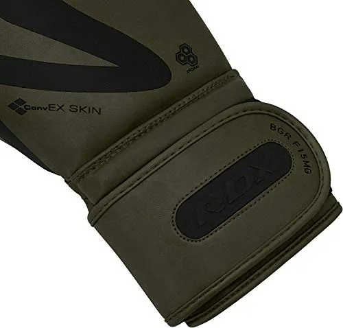 RDX Boxing Gloves for Training & Muay Thai | Convex Skin Leather Gloves for Sparring, Kickboxing, Fighting, Punch Bags, Double End Speed Ball & Focus Pads Punching