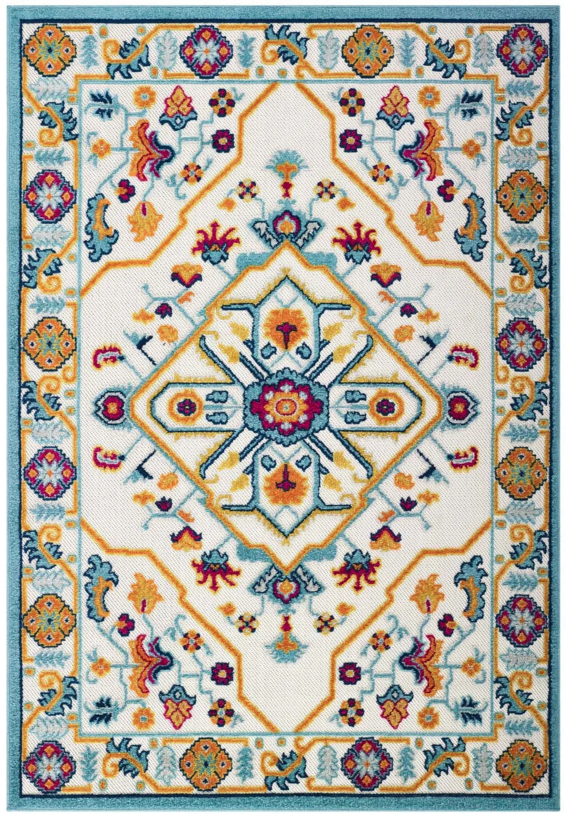REFLECT FREESIA DISTRESSED FLORAL PERSIAN MEDALLION