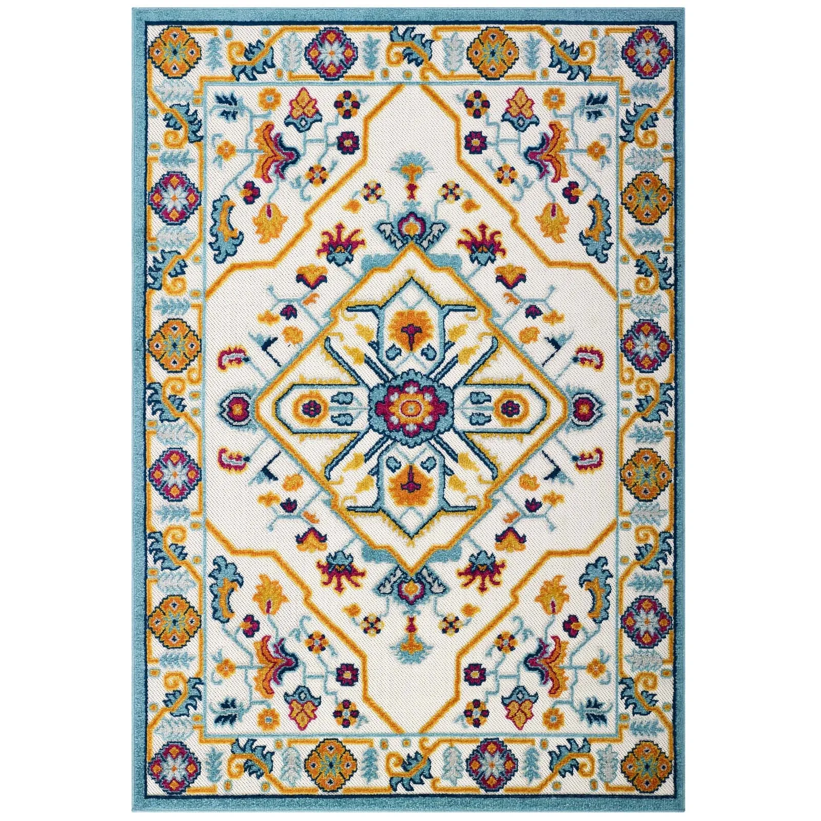 REFLECT FREESIA DISTRESSED FLORAL PERSIAN MEDALLION