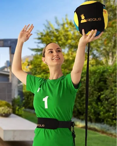 Regius Volleyball Training Equipment 3.0 - Premium Solo Trainer, Perfect for Beginners Practicing Serving, Setting and Spiking, Great Gift Idea - Yellow