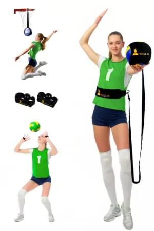 Regius Volleyball Training Equipment 3.0 - Premium Solo Trainer, Perfect for Beginners Practicing Serving, Setting and Spiking, Great Gift Idea - Yellow