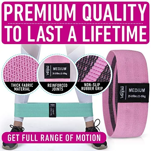 Resistance Bands for Working Out with Exercise Guide. Fabric Booty Bands for Women Men. Workout Bands Leg Bands for Working Out. Hip Resistance Loops for Squat Butt Glute Set Fitness Home Elastic Band
