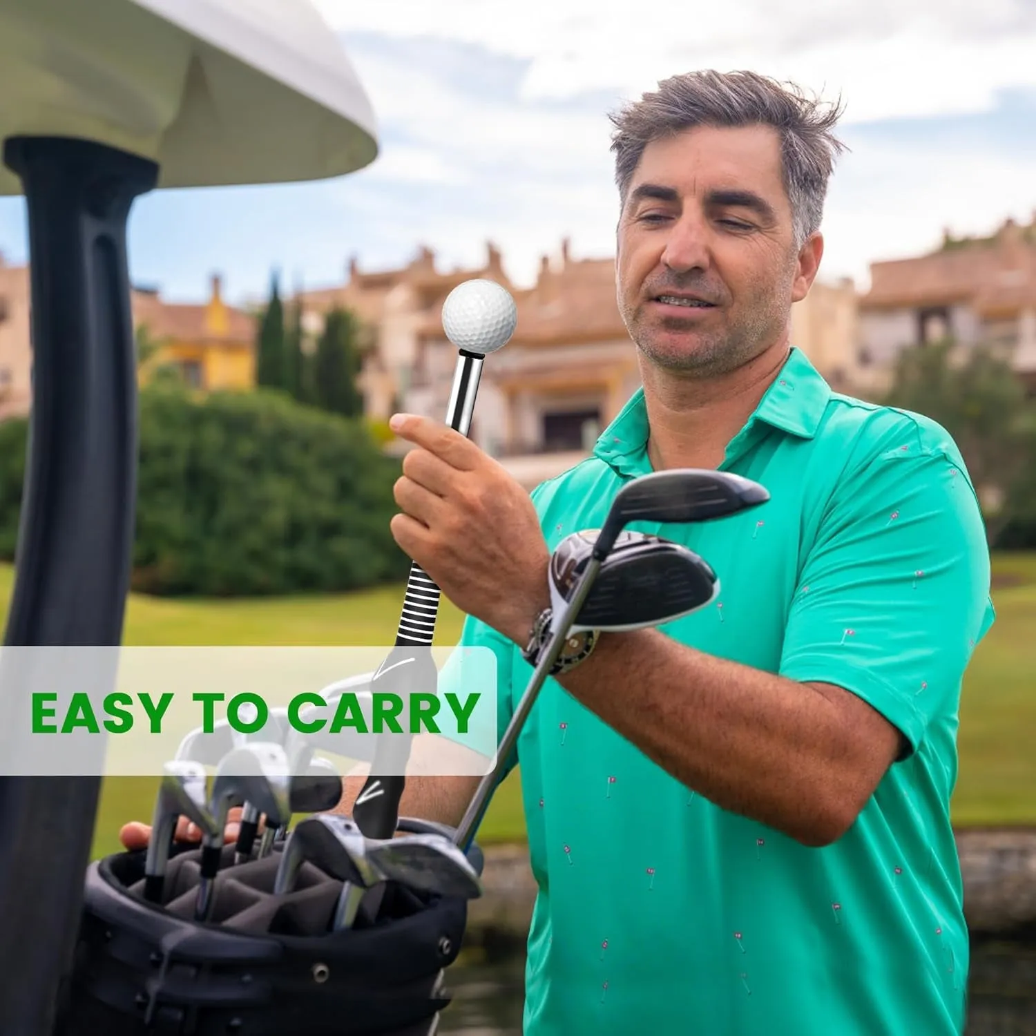 Retractable Golf Swing Training Aid,Rhythm Click Sound Warm up Golf Swing Trainer,Golf Grip Trainer Attachment -Strength & Tempo Training for Chipping Hitting,Golf Accessories for Men