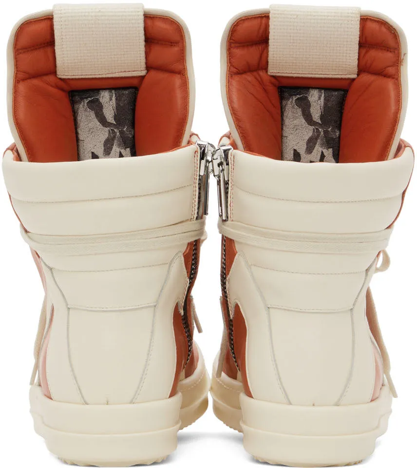 RICK OWENS Orange Geobasket Sneakers