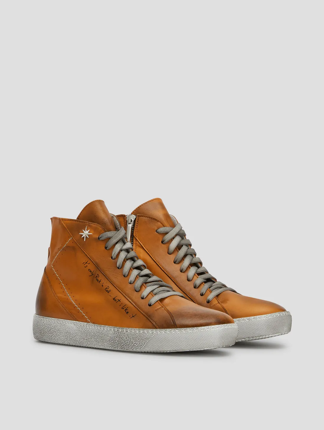 ROCKER SNEAKER HIGH TOP IN TANGERINE- Woman