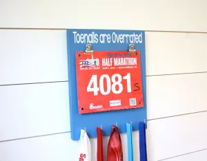 Running Bib and Medal Display - Toenails are Overrated
