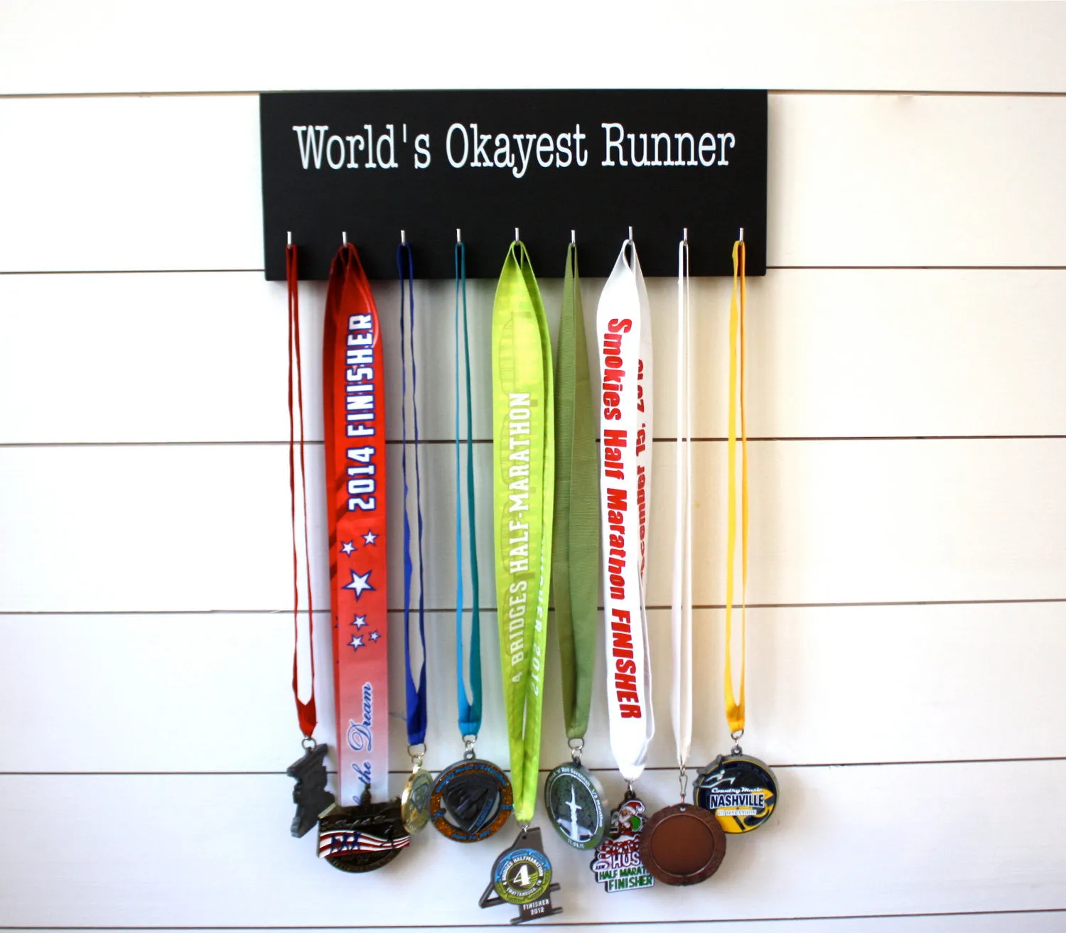 Running Medal Holder - World's Okayest Runner - Medium