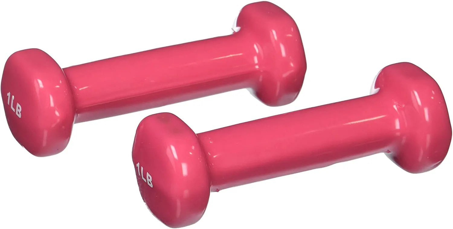 Sammons Preston Vinyl-Coated Iron Dumbbells, 10-Pound, Pair, Soft Easy-Grip Dumbbell Weights for Strength Training, Muscle Toning, Body Rehabiliaiton, and Physical Therapy, Home, Gym, and Clinical Use