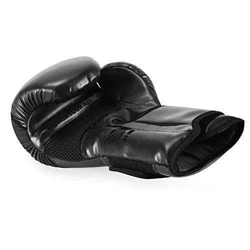 Sanabul Essential Gel Boxing Kickboxing Training Gloves (AllBlack, 12 oz)