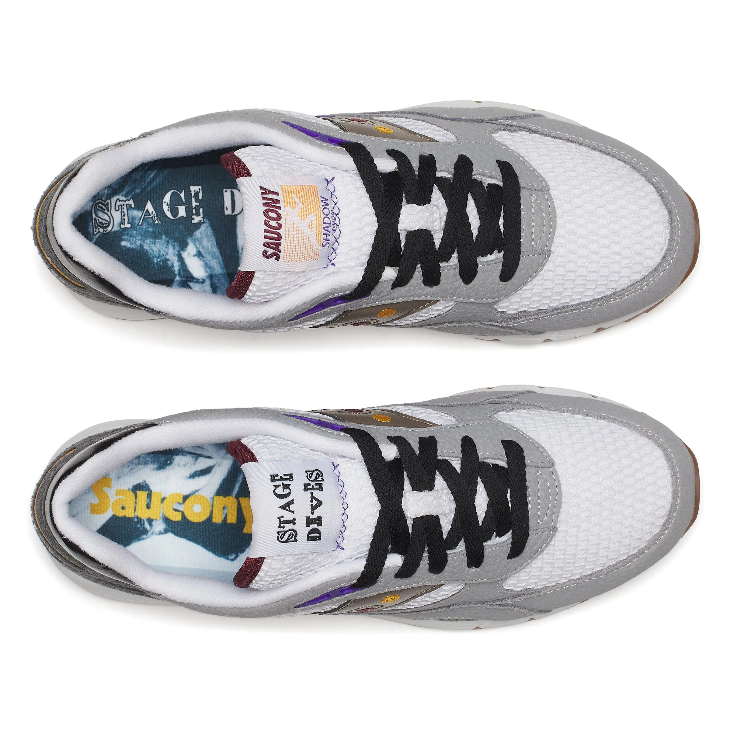 SAUCONY SHADOW 6000 WHITE/GREY S70903-3 "STAGE DIVE-HIGH FIVES" - WHITE/GREY