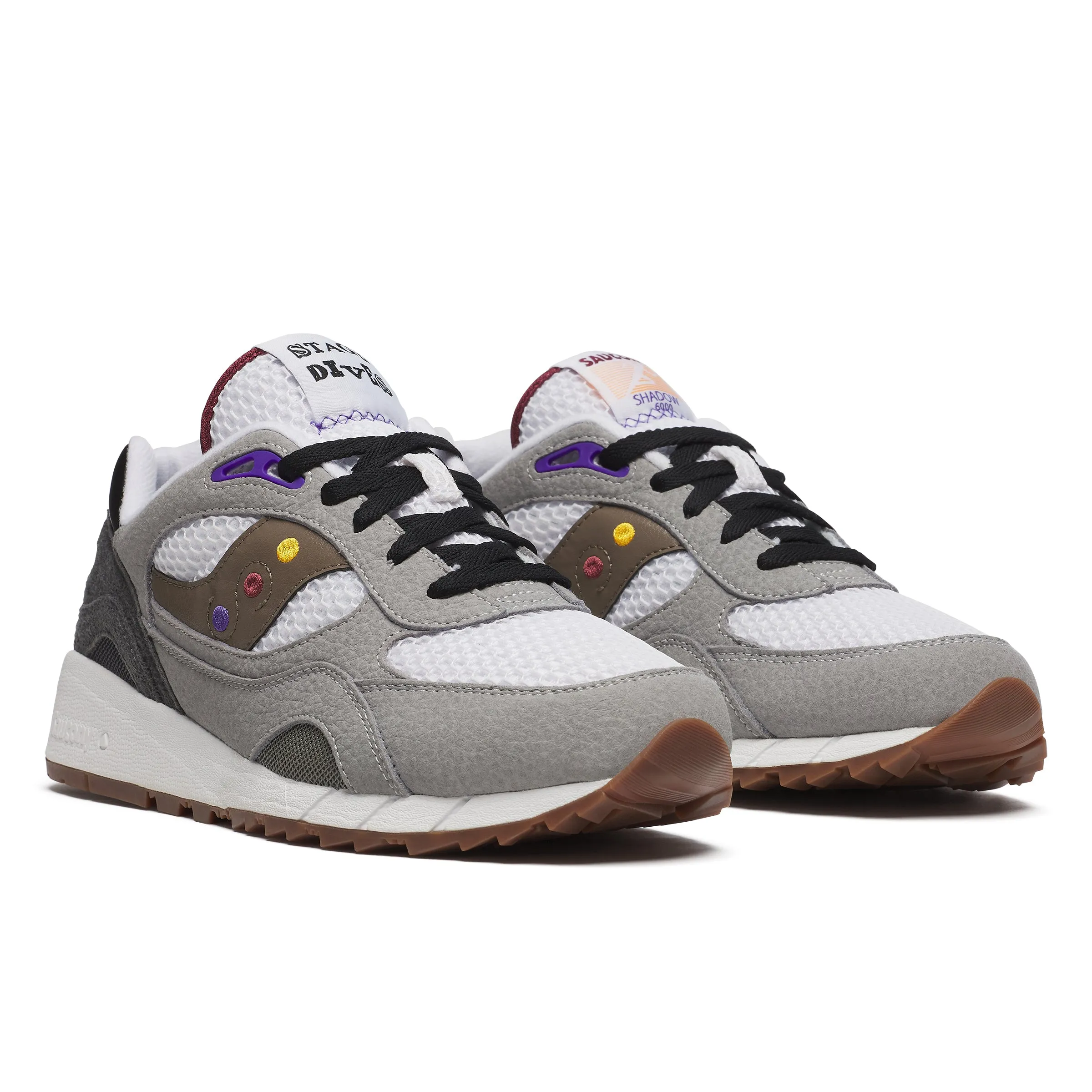 SAUCONY SHADOW 6000 WHITE/GREY S70903-3 "STAGE DIVE-HIGH FIVES" - WHITE/GREY