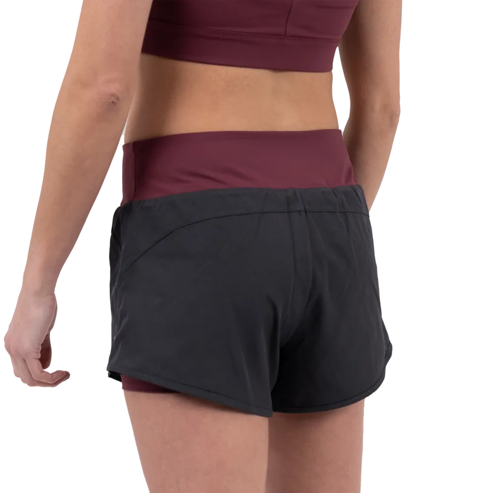 Scramble Hearts Combination Shorts - Grey/Burgundy
