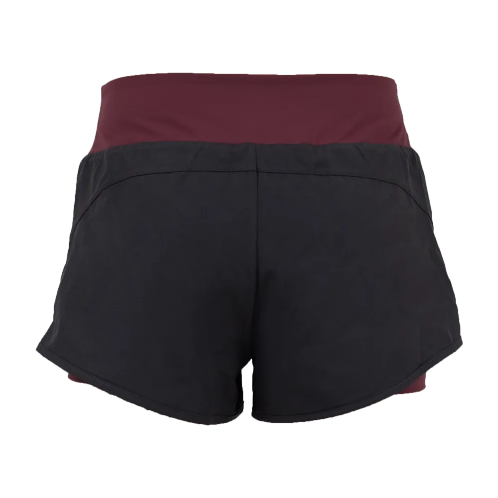 Scramble Hearts Combination Shorts - Grey/Burgundy