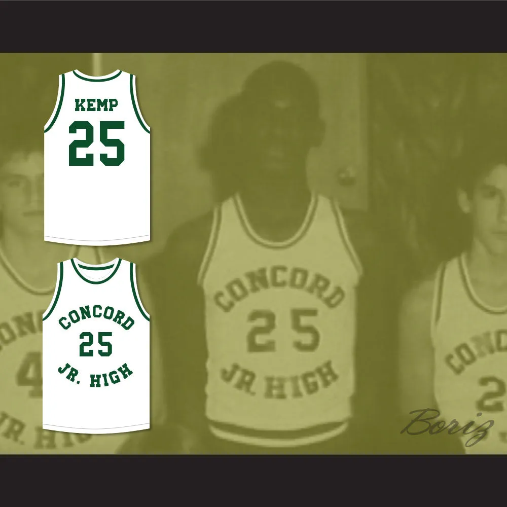 Shawn Kemp 25 Concord Junior High School White Basketball Jersey