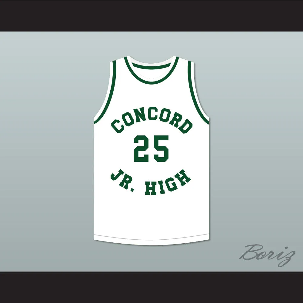 Shawn Kemp 25 Concord Junior High School White Basketball Jersey