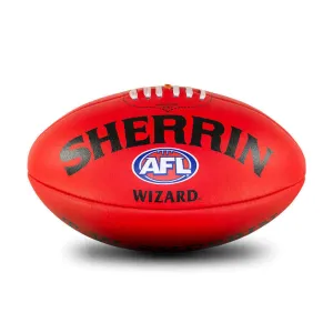 Sherrin Wizard Leather Football - Red