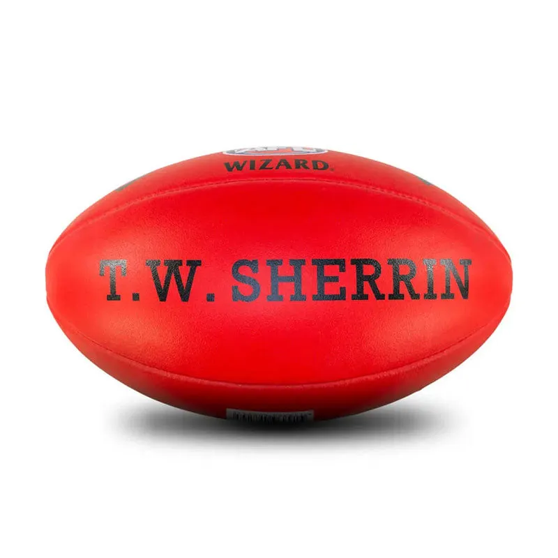 Sherrin Wizard Leather Football - Red