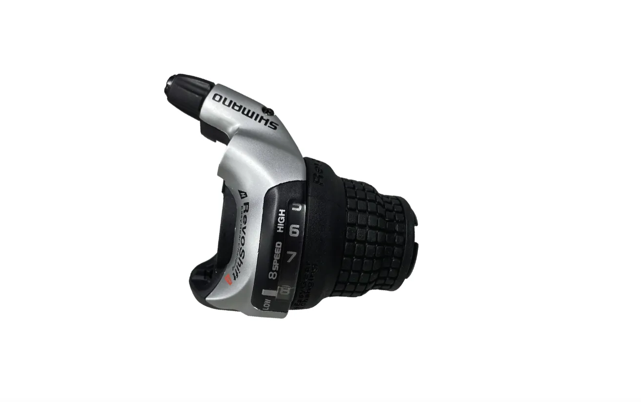 Shimano RS41 Grip Shift Gear Shifter Set - 8 x 3 - Including Gear Wire - Silver