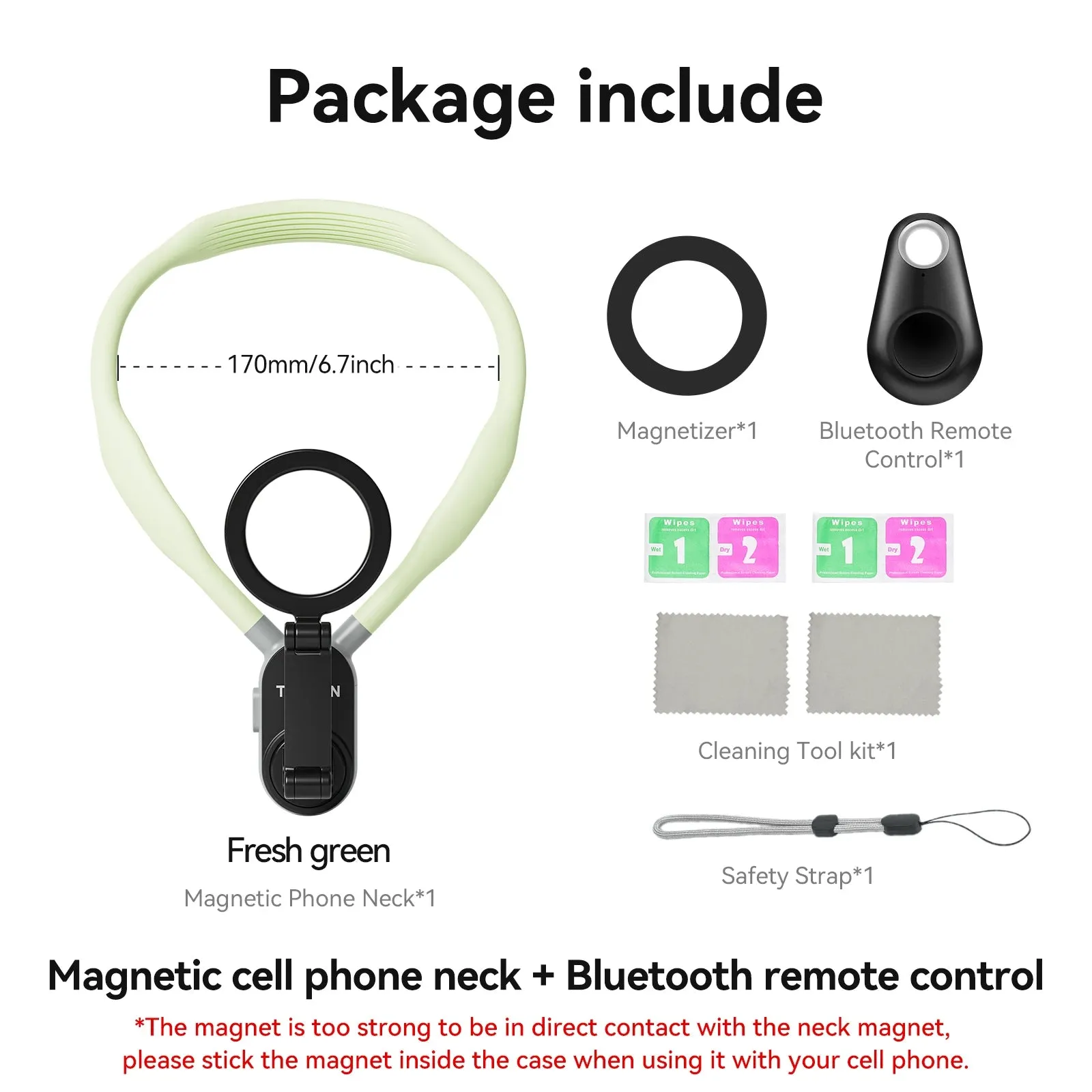 Silicone Phone Magnetic Neck Mount Quick Release Holder for iPhone 15 14 13 12 11 SAMSUNG HUAWEI XIAOMI etc.