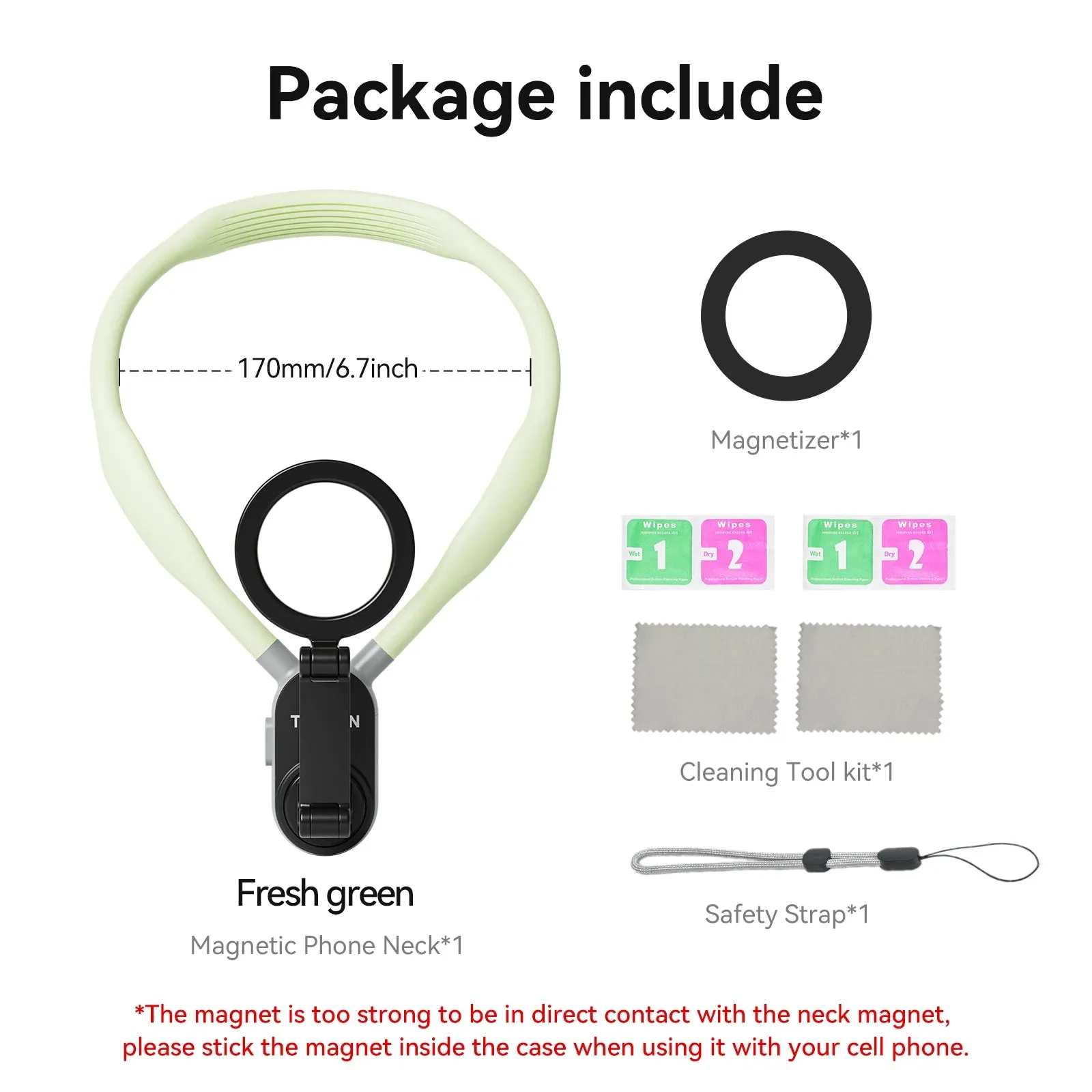 Silicone Phone Magnetic Neck Mount Quick Release Holder for iPhone 15 14 13 12 11 SAMSUNG HUAWEI XIAOMI etc.