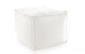 Solid White Indoor/Outdoor Pouf