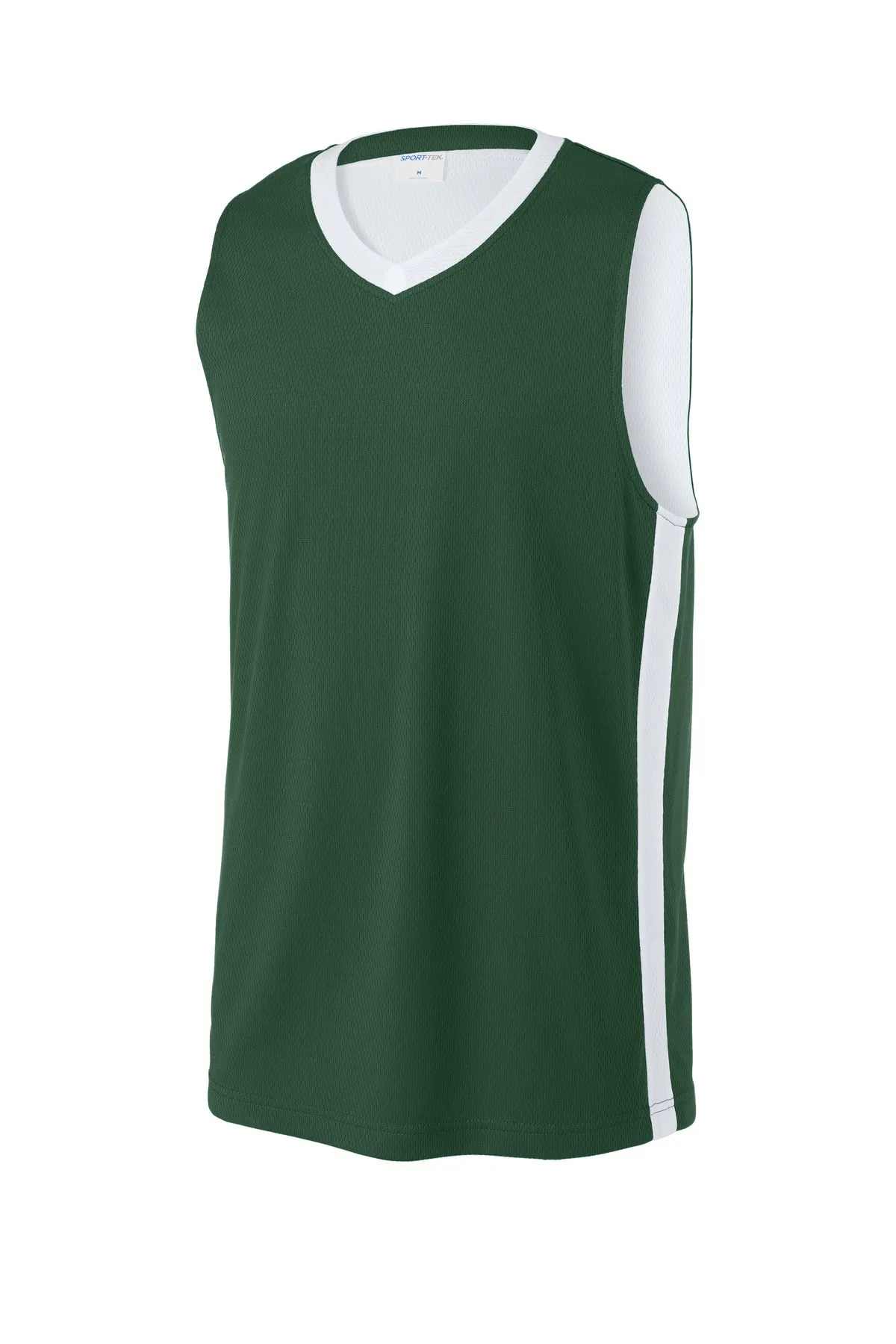 Sport-Tek Rival Basketball Rev Jersey ST900 Forest Green/ White