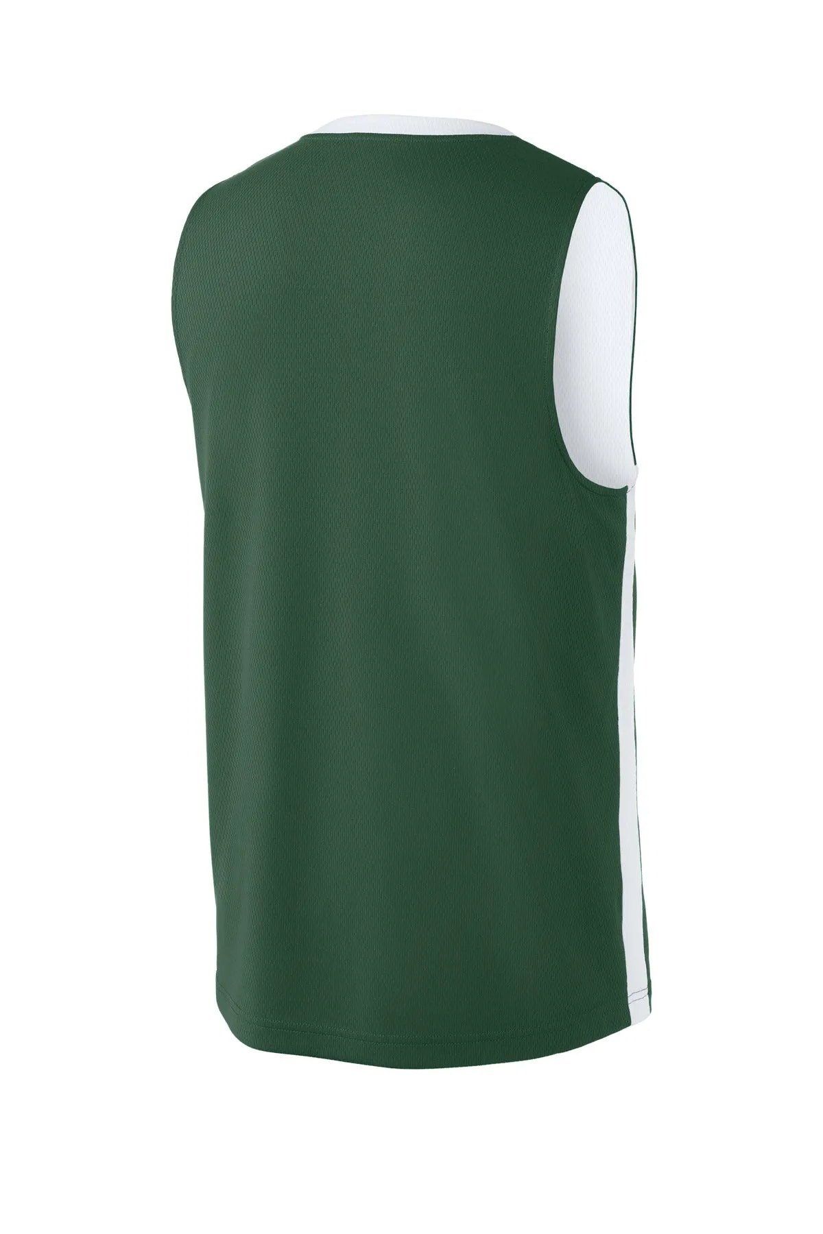 Sport-Tek Rival Basketball Rev Jersey ST900 Forest Green/ White
