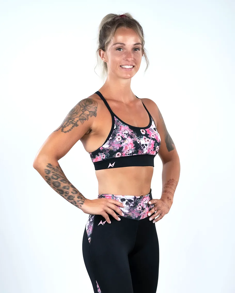 Sports Bra - NS Yota Skull Flower