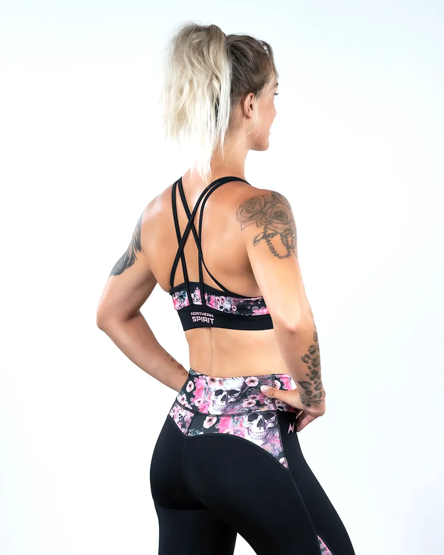 Sports Bra - NS Yota Skull Flower