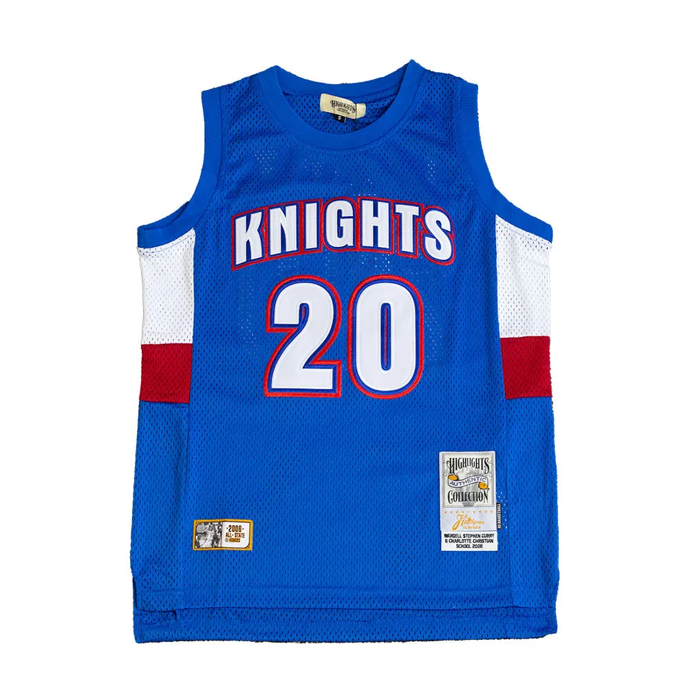 STEPHEN CURRY KNIGHTS AUTHENTIC HIGH SCHOOL BASKETBALL JERSEY (BLUE)