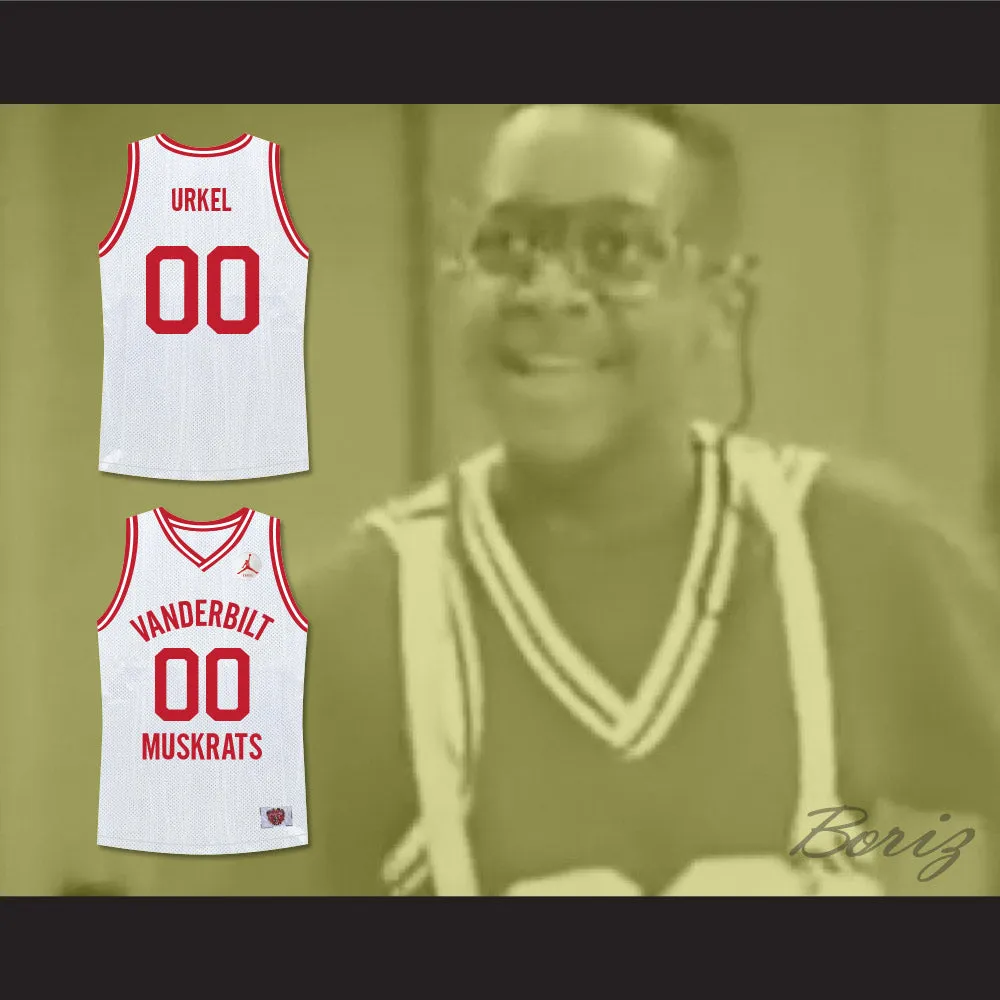 Steve Urkel 00 Vanderbilt Muskrats High School White Basketball Jersey with Circle Patch