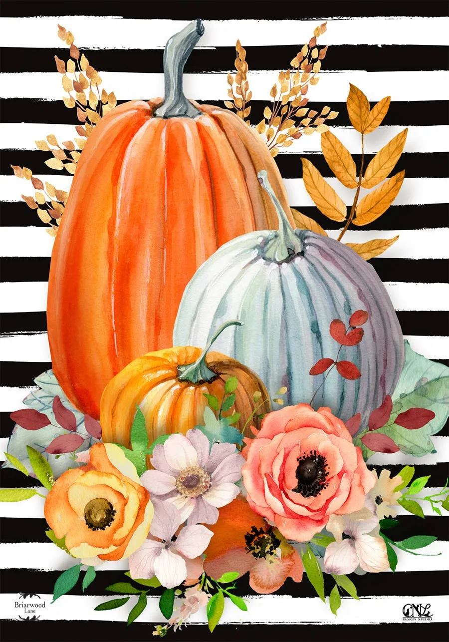 Striped Pumpkins Garden Flag