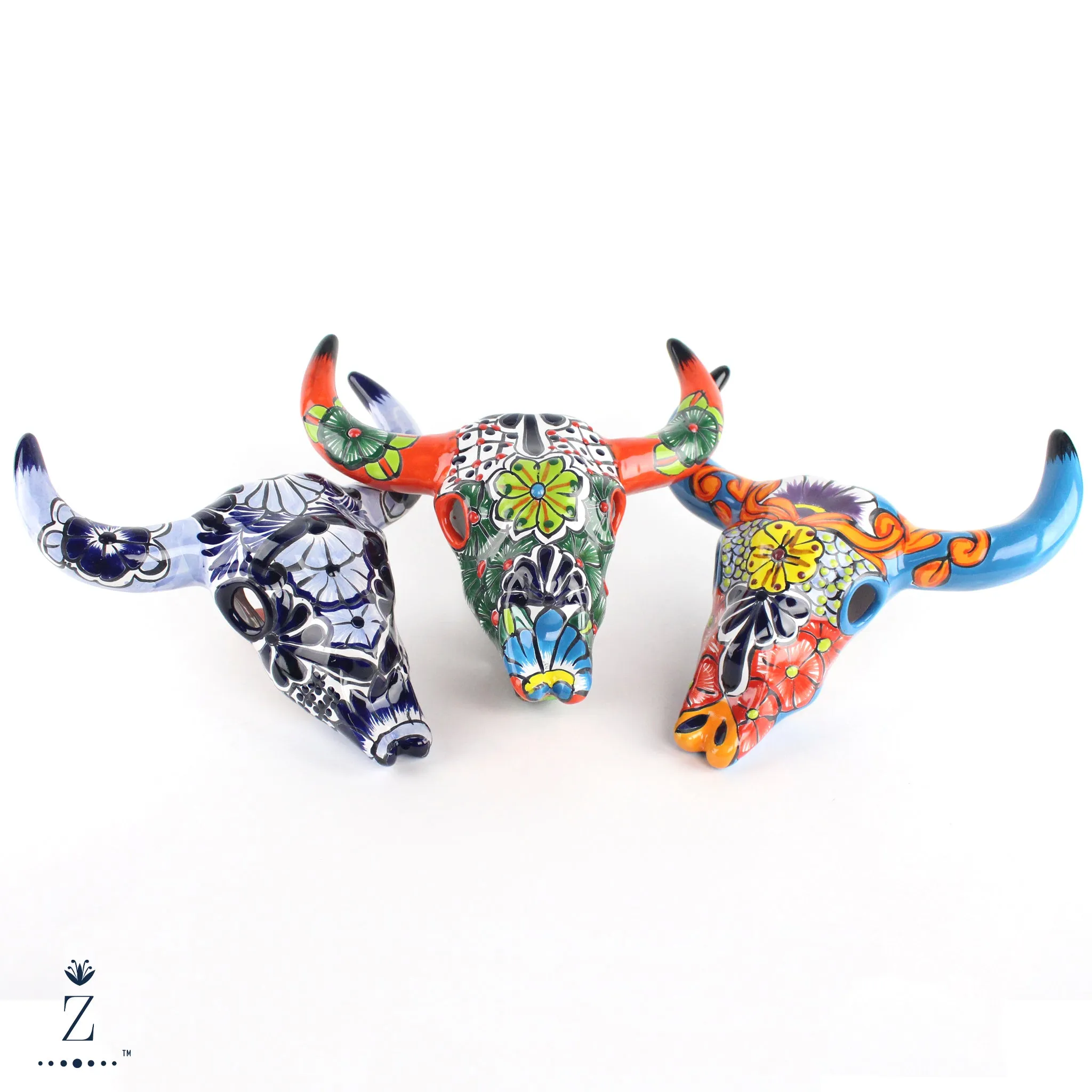 Talavera Longhorn Sculptures | Small
