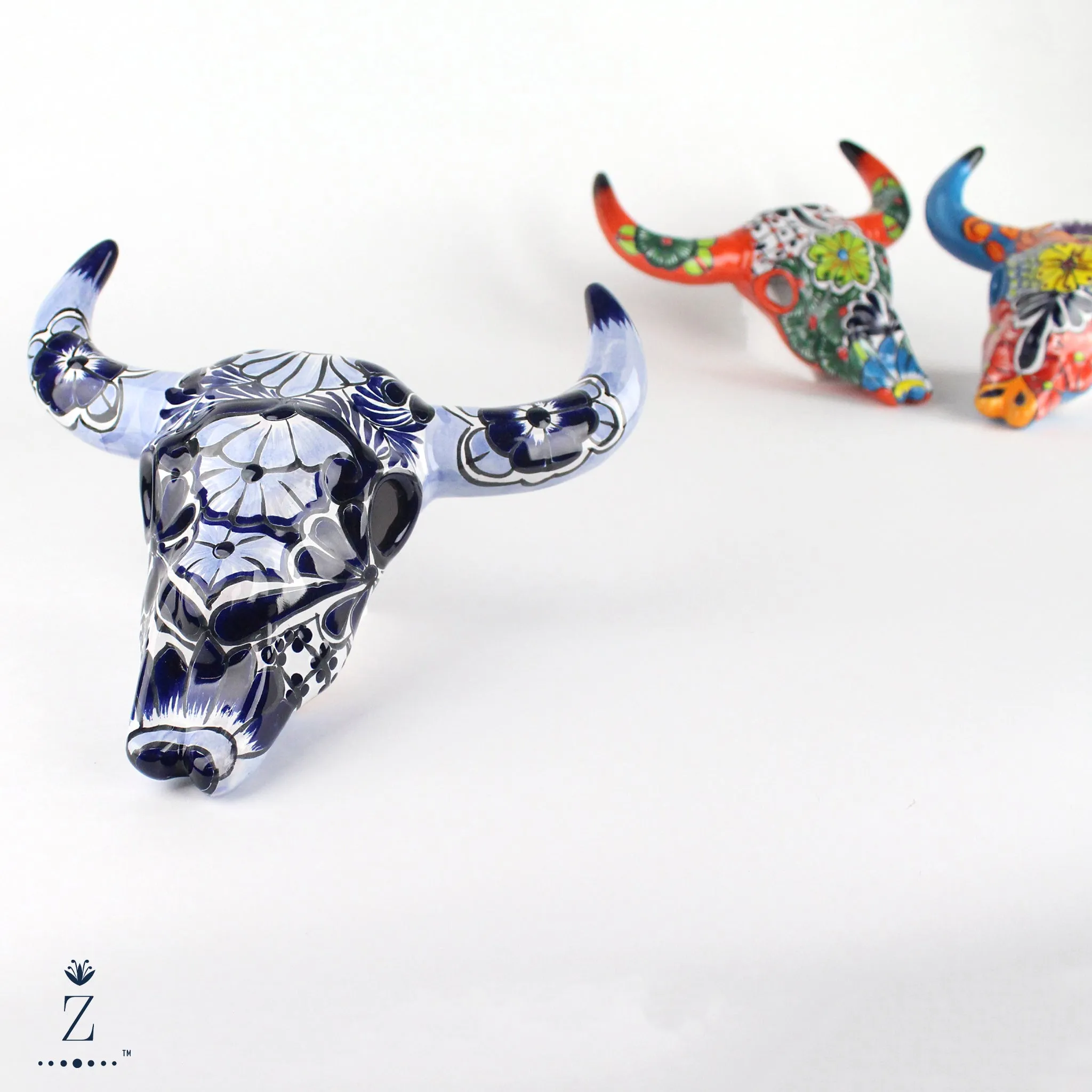 Talavera Longhorn Sculptures | Small