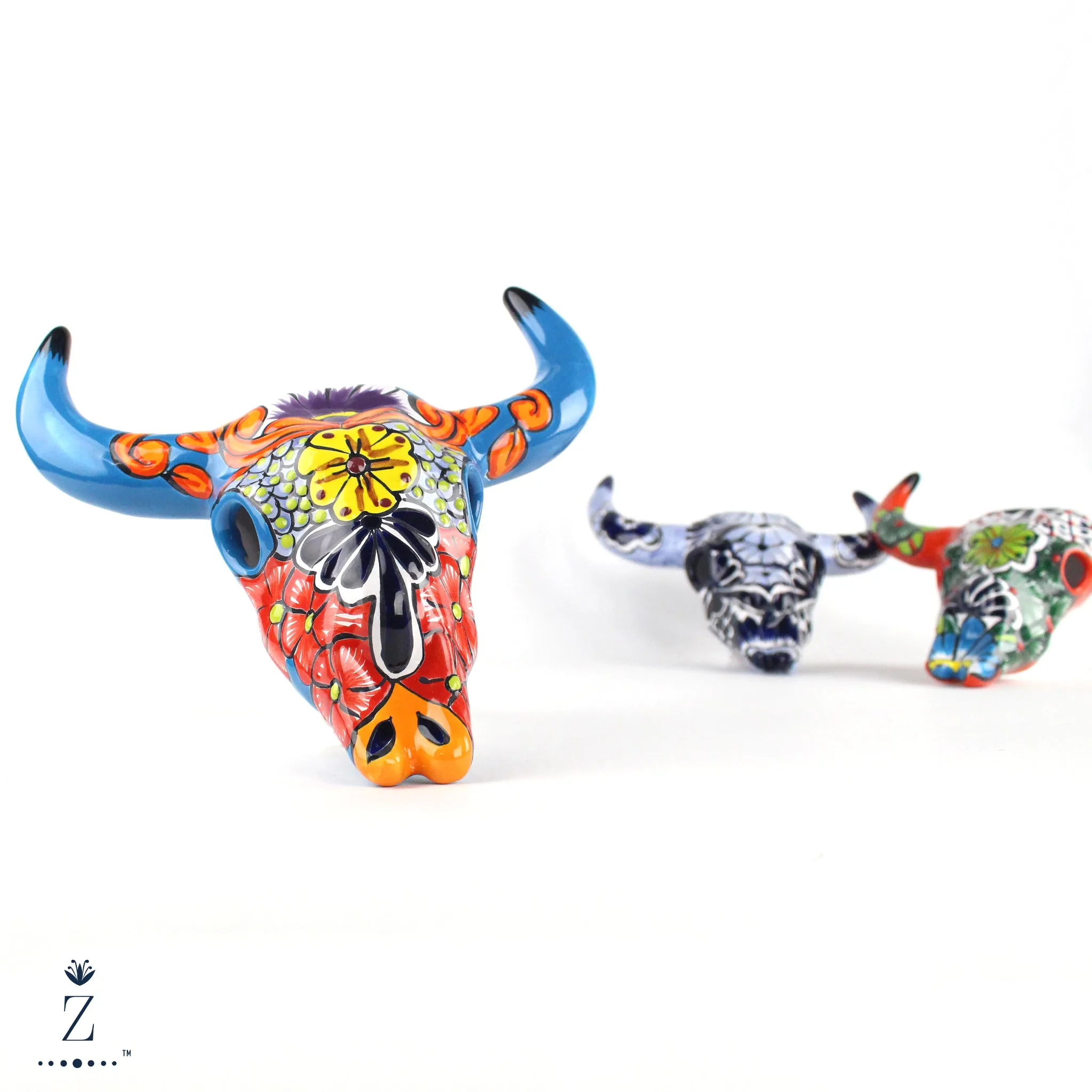Talavera Longhorn Sculptures | Small
