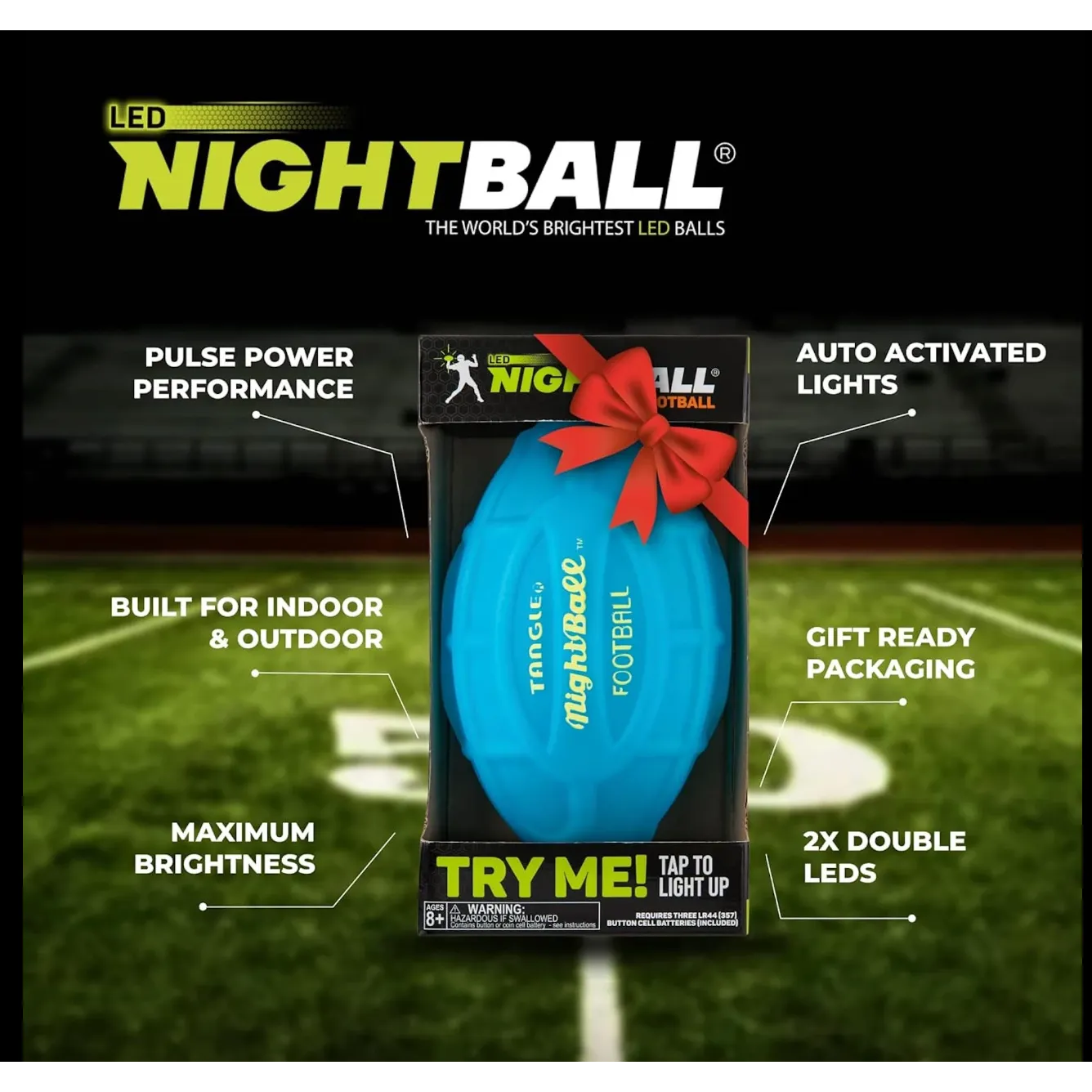 Tangle® Nightball® Football - Blue