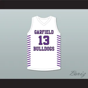 Tari Eason 13 Garfield High School Bulldogs White Basketball Jersey 1