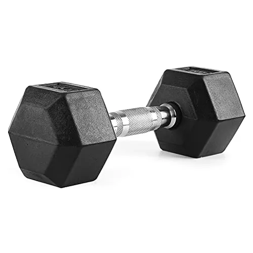 The Cube Club Rubber Coated Hex Dumbbells (Pair) for Men & Women for Home Workout (5.0)