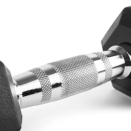 The Cube Club Rubber Coated Hex Dumbbells (Pair) for Men & Women for Home Workout (5.0)