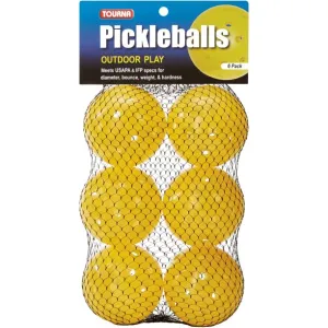 Tourna Outdoor Pickleball Balls 6-Pack [Yellow]