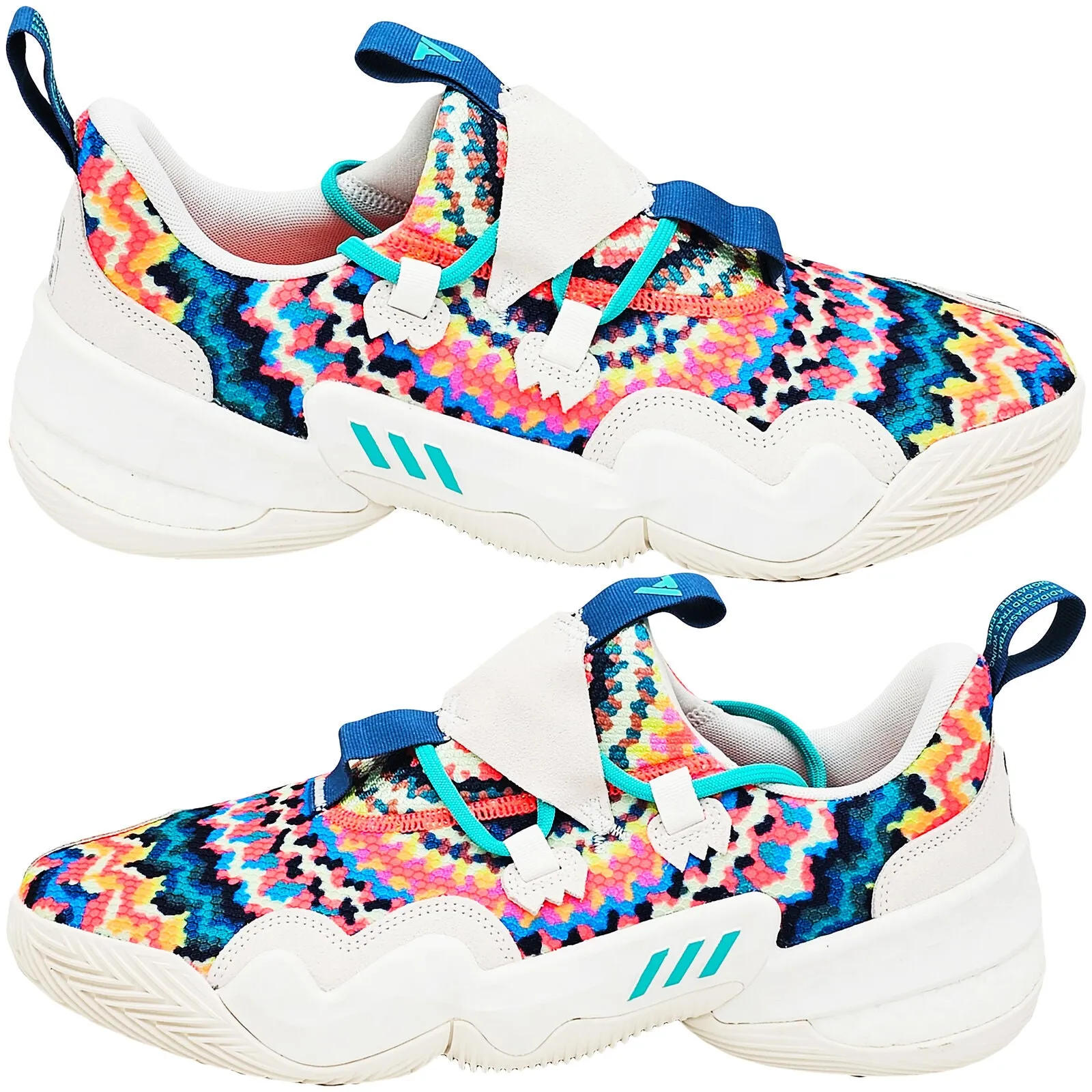 TRAE YOUNG AUTOGRAPHED TIE-DYE ADIDAS SHOES HAWKS SIZE 12.5 ICE (GY0295) BECKETT