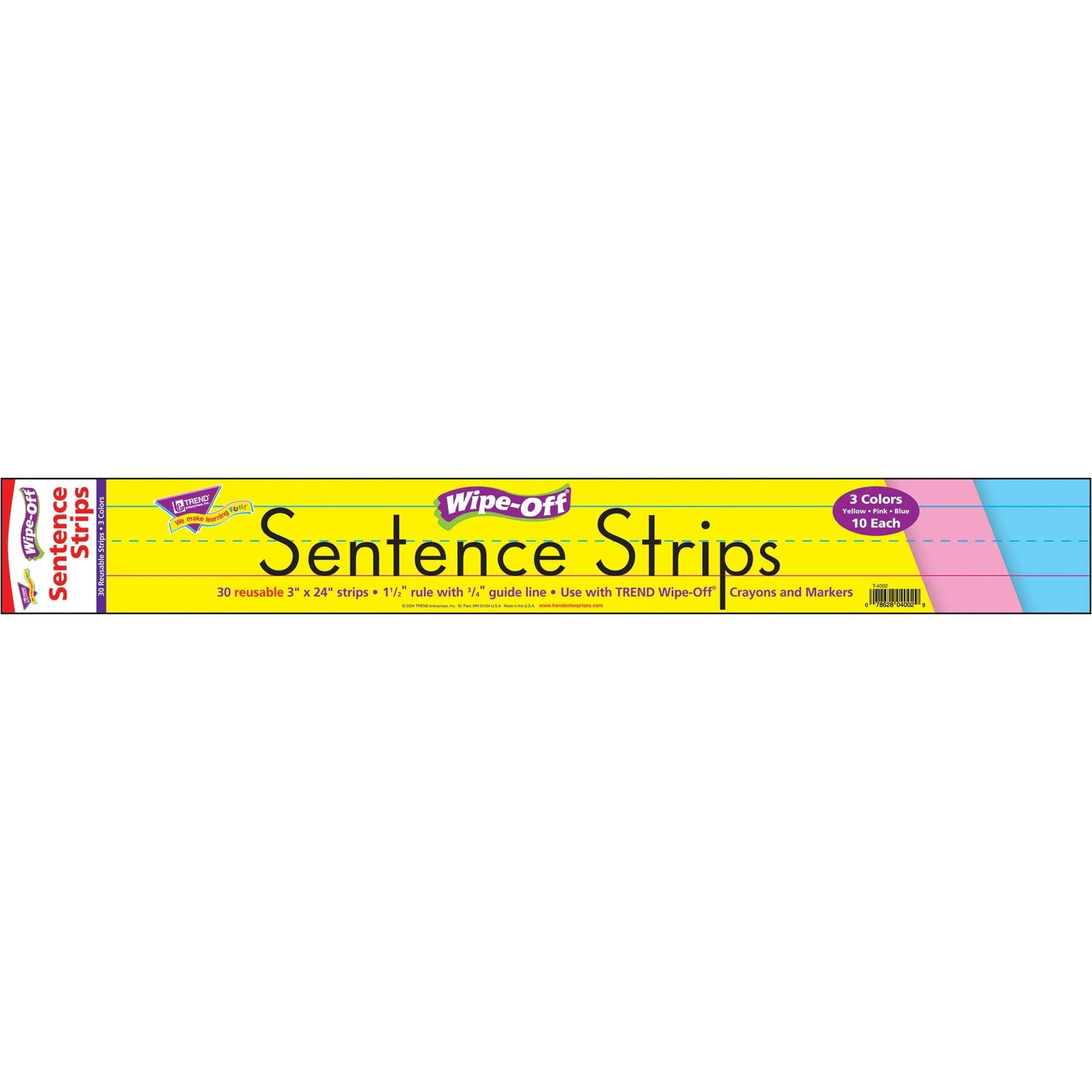 Trend 24" Multicolor Wipe-Off Sentence Strips