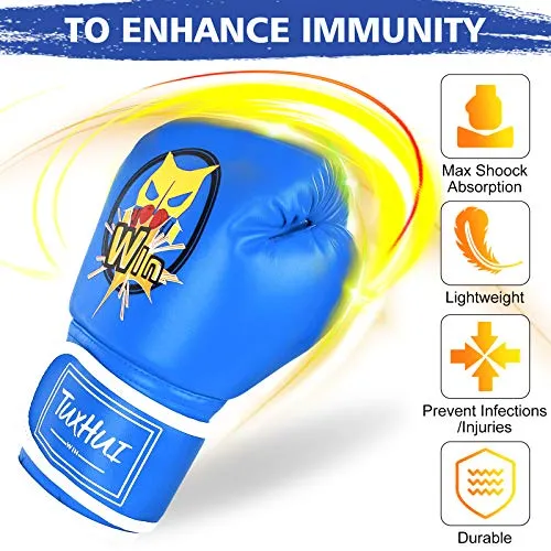 TUXHUI Kids Boxing Gloves for Kids Boys Girls Youth Age 5-12 Years Training Gloves for Punching Bag Kickboxing Muay Thai