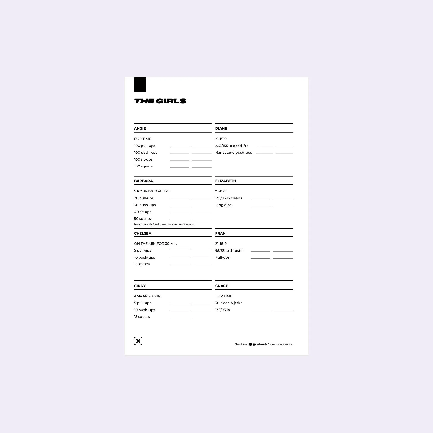 TWL - WOD TRAINING JOURNAL - eBook