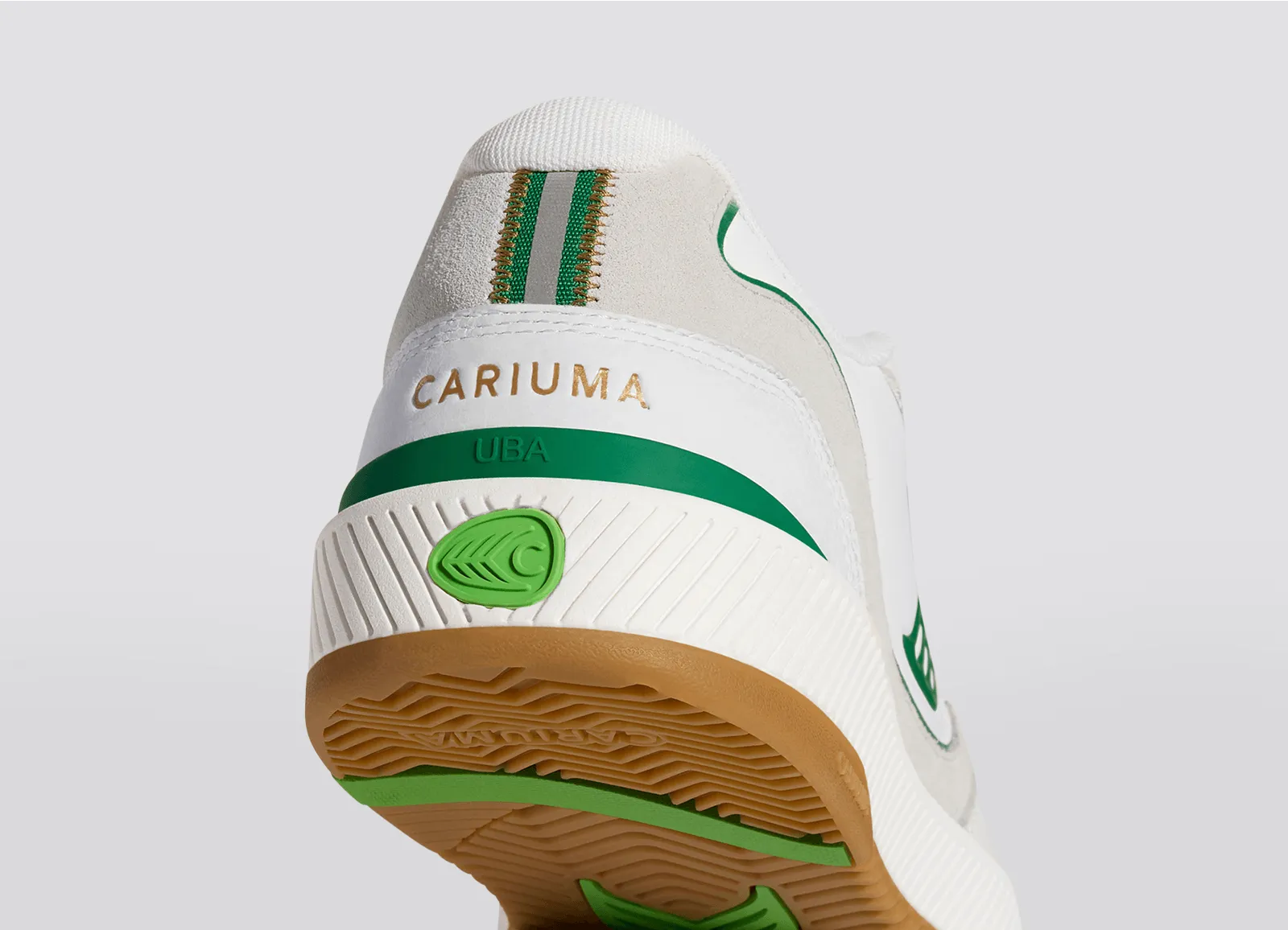 UBA Gum White Leather Green Logo Sneaker Men